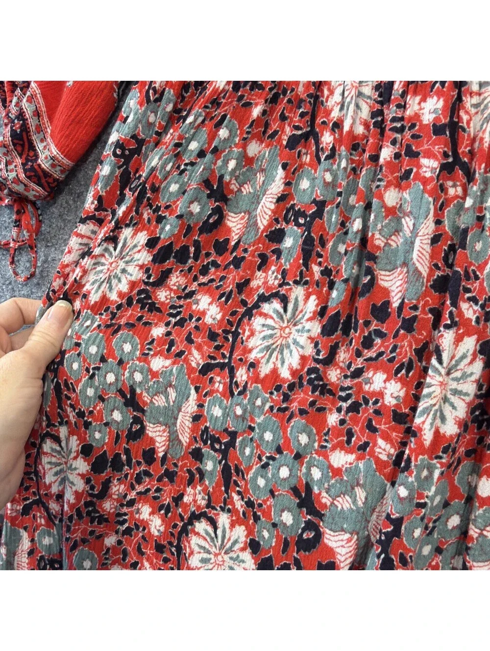 Free People Boho Red Midi With Pockets S